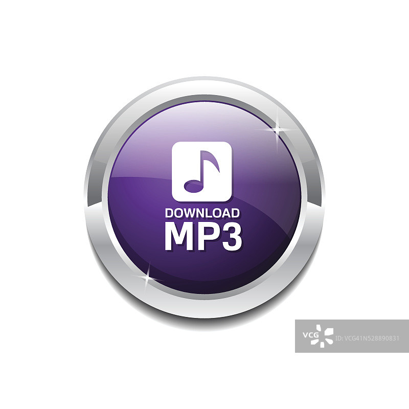 MP3下载紫色矢量图标按钮图片素材