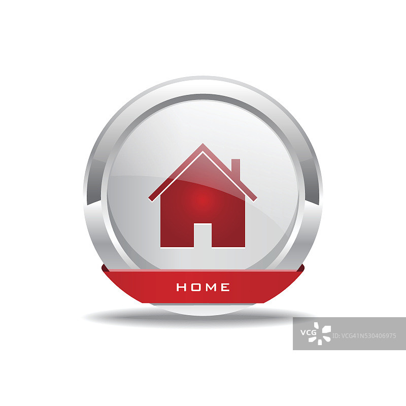 Home圆形红色矢量网页按钮图标图片素材