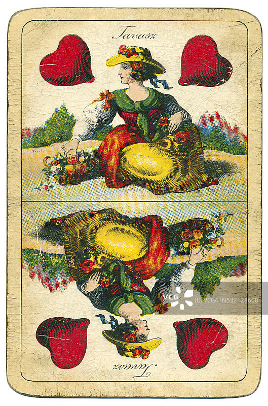 1890年，红心王后在匈牙利玩纸牌图片素材