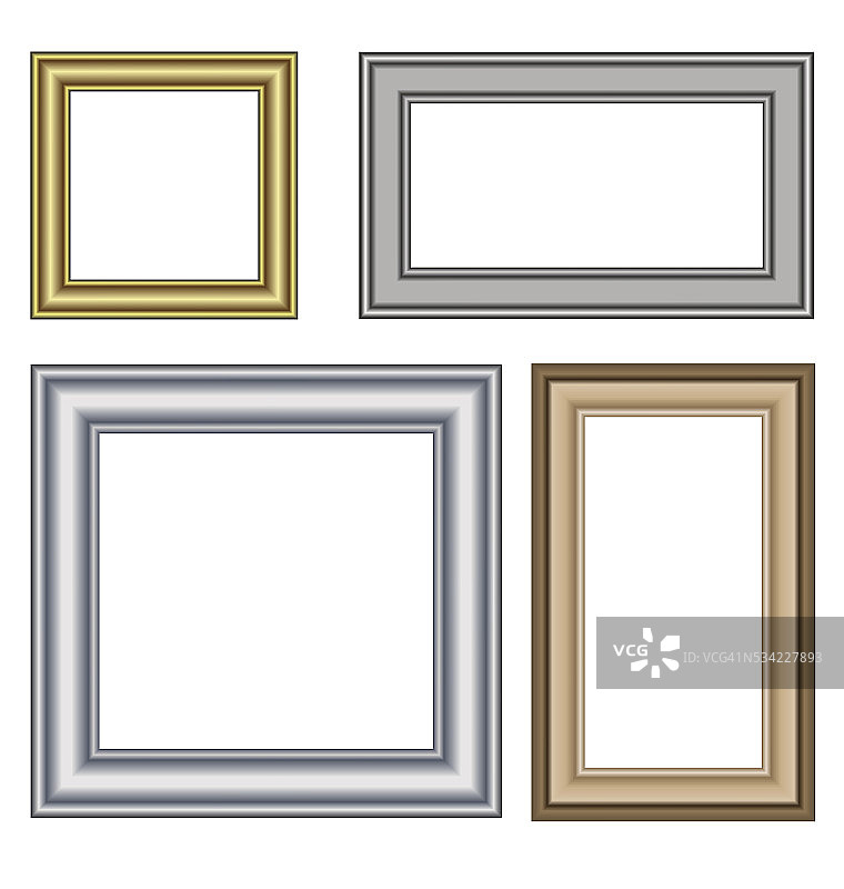 四个彩色的框架孤立在白色图片素材