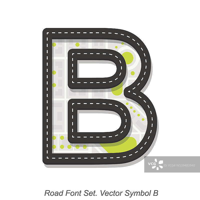 道路字体标志，符号B，物体上的白色背景图片素材