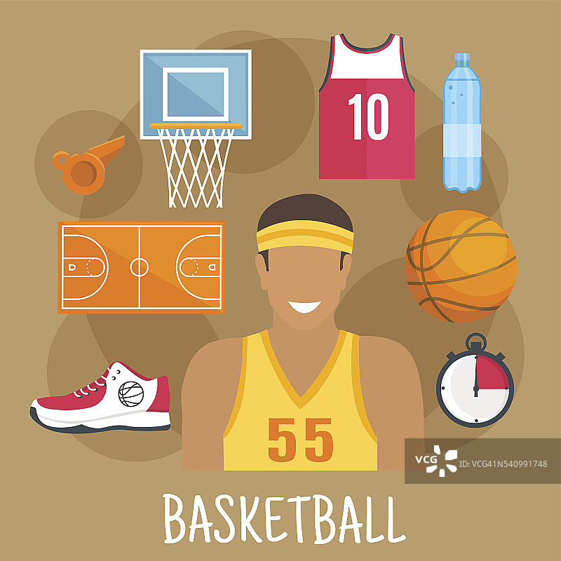 篮球后卫平面图标为球类运动设计图片素材