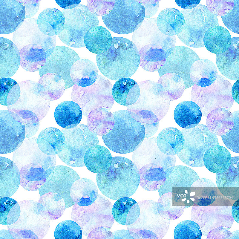水彩浅蓝色圆球抽象无缝图案图片素材