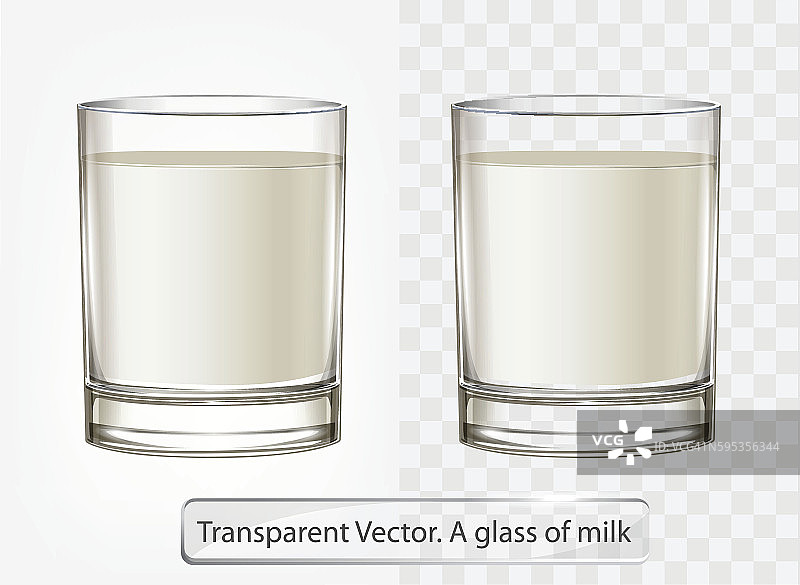 透明的矢量玻璃与牛奶图片素材
