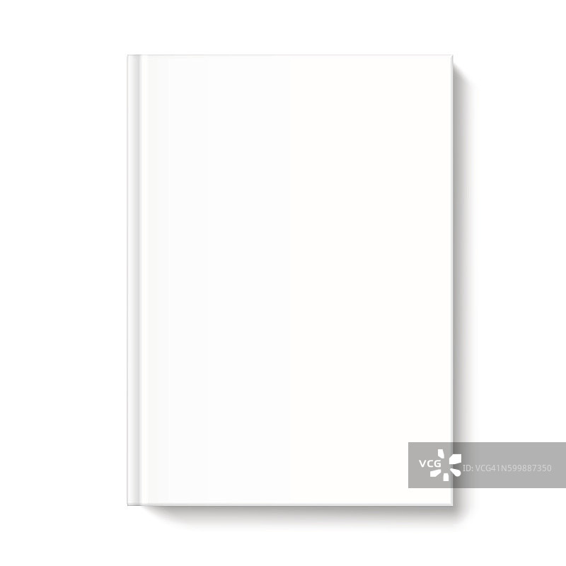 空白的书封面模板上的白色背景图片素材