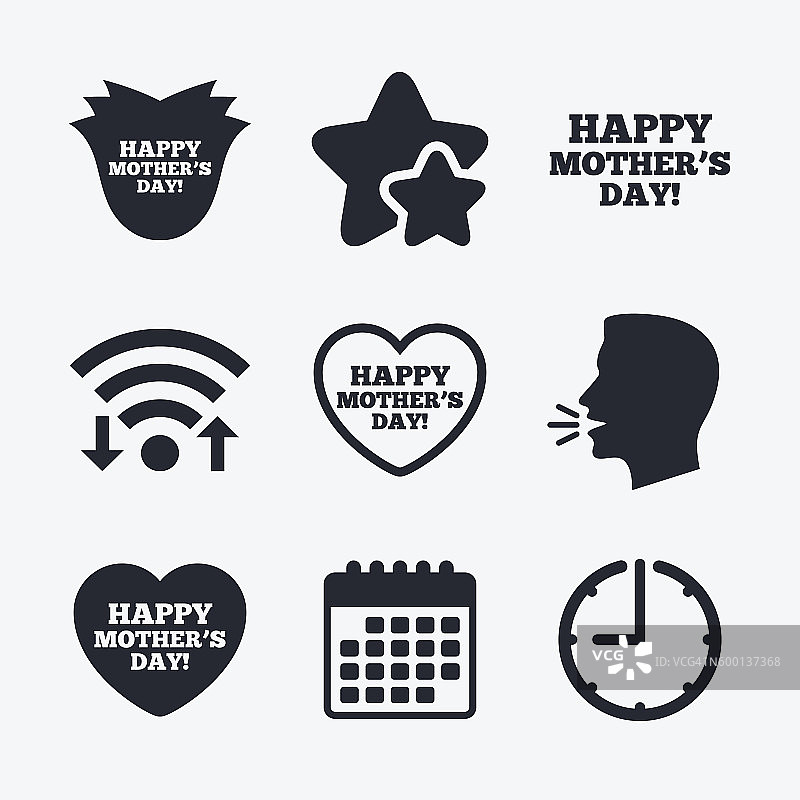 母亲节快乐图标。妈妈的爱的象征。图片素材