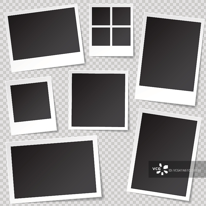 Photo booth Photo Frame模板与透明阴影。图片素材