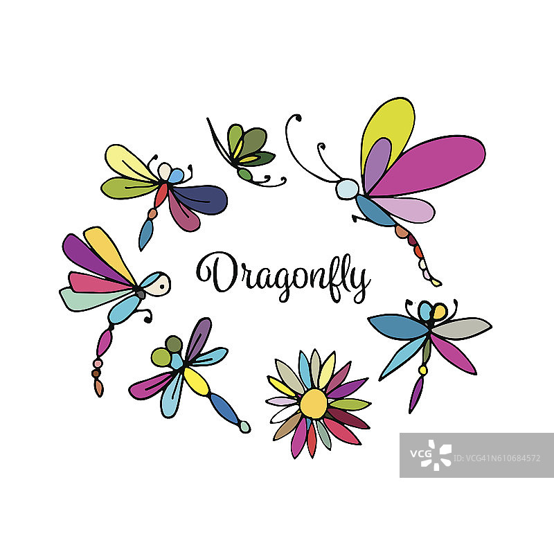 蜻蜓，你的设计草图图片素材