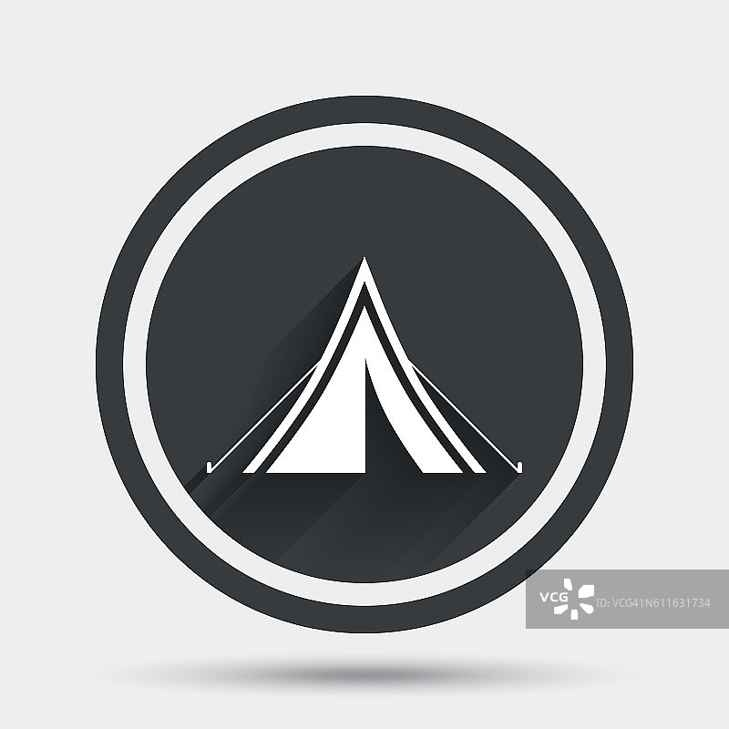旅游帐篷标志图标。露营的象征。图片素材