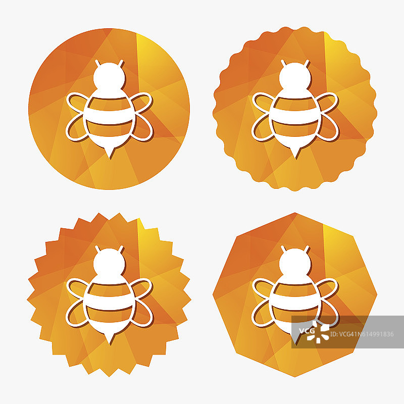 蜜蜂标志图标。蜜蜂或apis的象征。图片素材