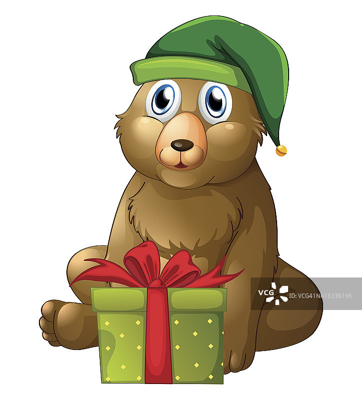 圣诞主题熊和礼物盒图片素材
