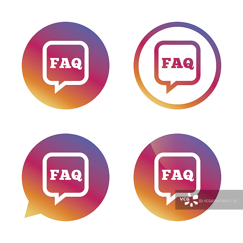 FAQ信息标志图标。帮助的象征。图片素材