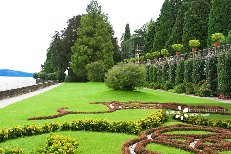 意大利马焦雷湖伊索拉贝拉的博罗梅奥宫花园。图片素材