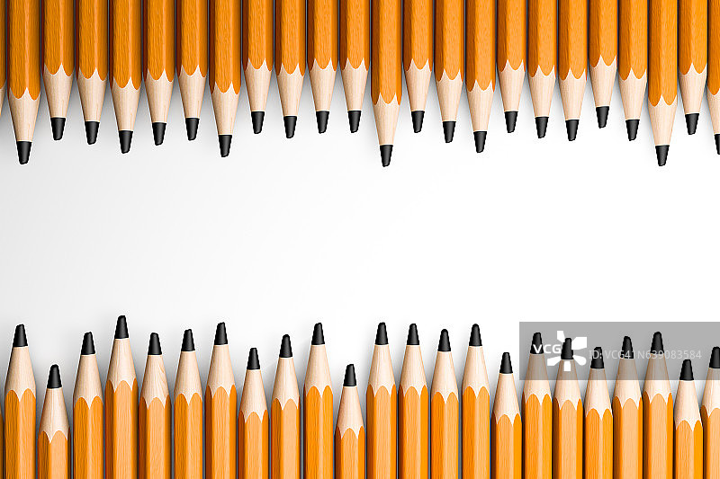 3d插图彩色铅笔在白色的背景图片素材