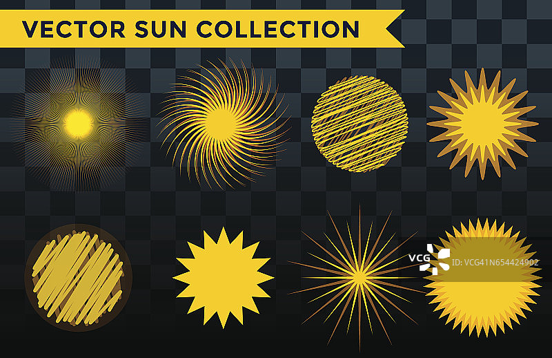太阳爆发星星图标设置矢量插图夏天孤立的自然照耀阳光阳光火花日出标志阳光的符号光形状阳光阳光太阳太阳图片素材