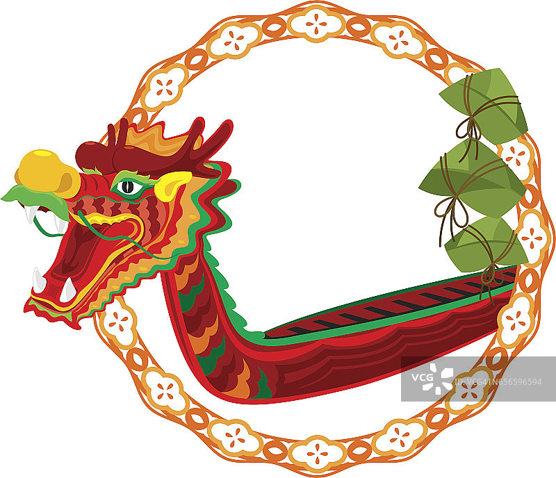 中国龙舟和粽子艺术设计图片素材