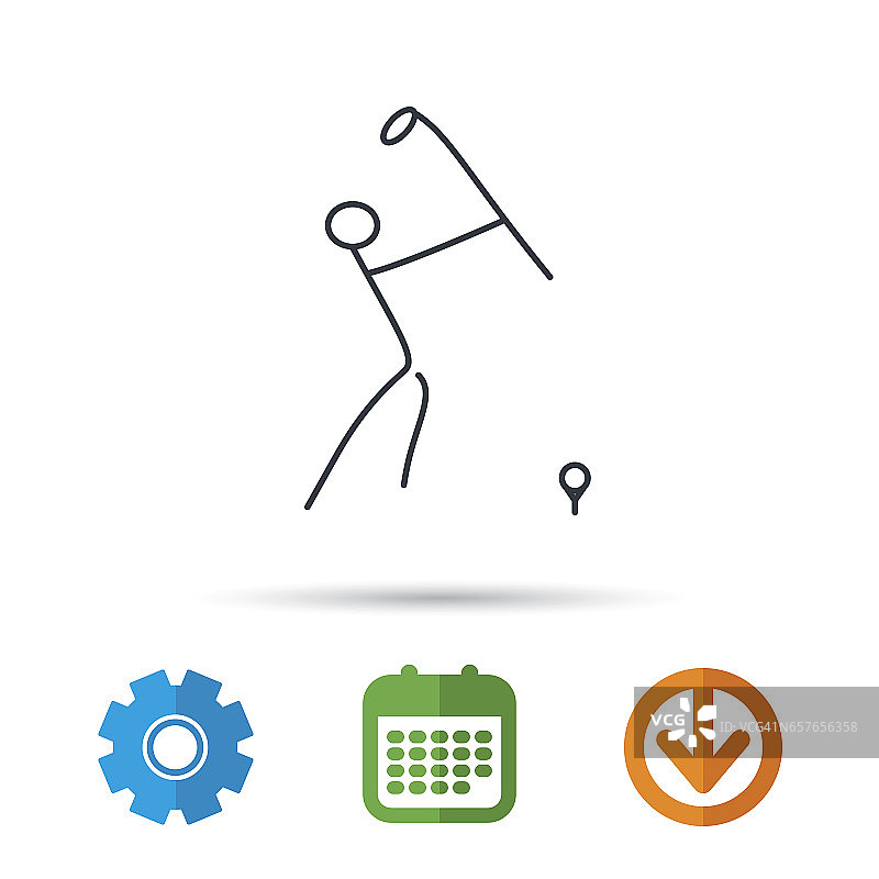 高尔夫俱乐部图标。高尔夫球运动的迹象。图片素材