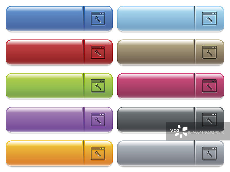 应用程序维护图标的颜色光泽，矩形菜单按钮图片素材