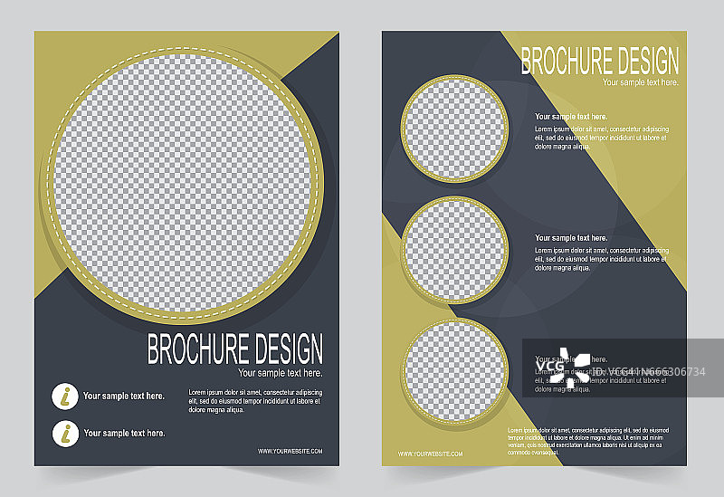 宣传册模板，传单设计黄色和灰色模板图片素材