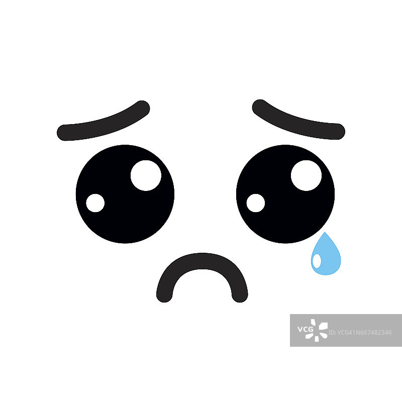 卡哇伊可爱的哭脸图标图片素材