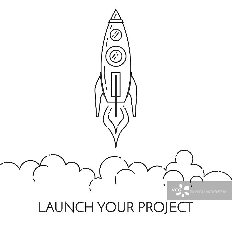 火箭启动新商业项目概念图片素材