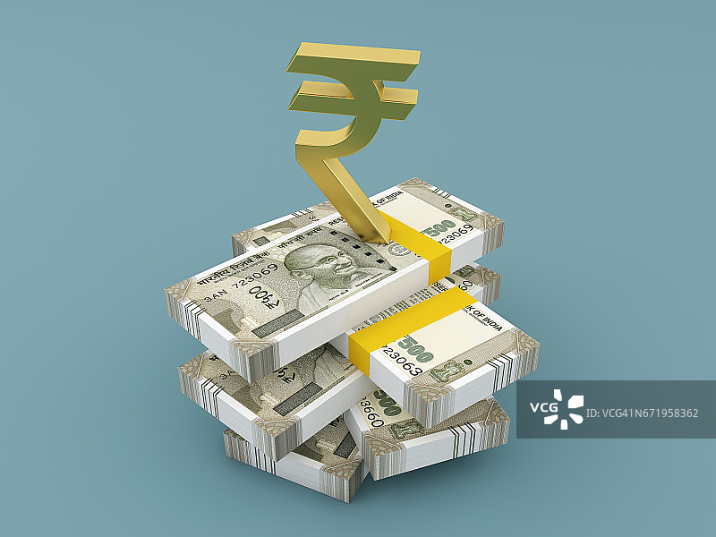 有符号的新印度货币图片素材