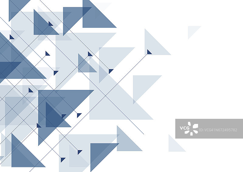 蓝色三角形抽象几何设计图片素材