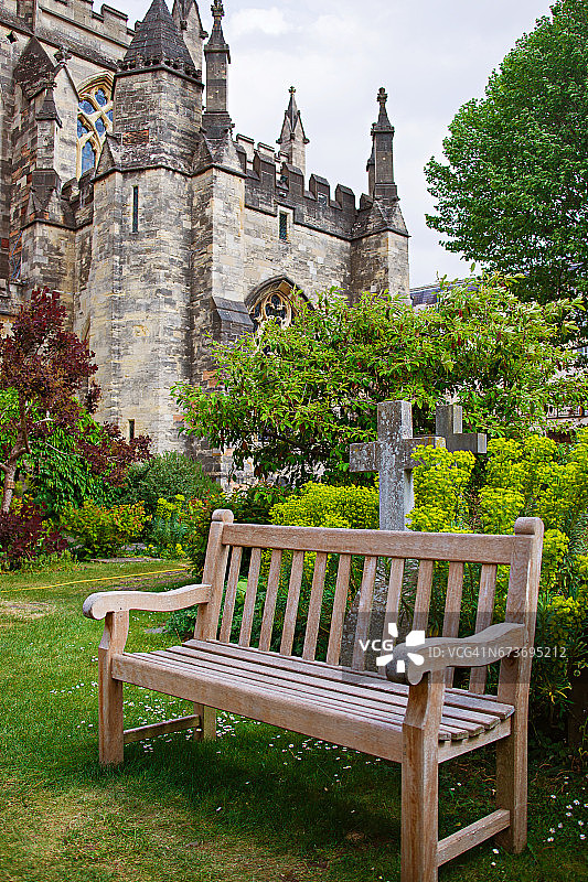 英国西南部布里斯托尔的布里斯托大教堂长椅图片素材