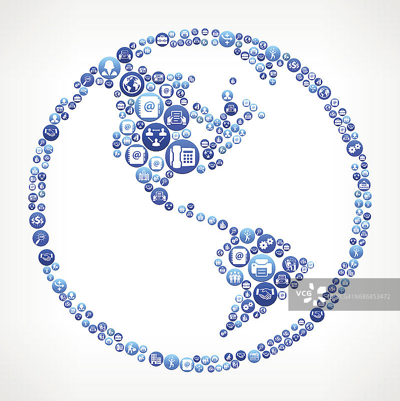 全球工作和就业蓝色矢量按钮模式图片素材