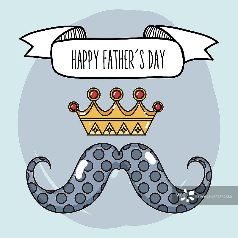 父亲节的胡子和皇冠设计图片素材