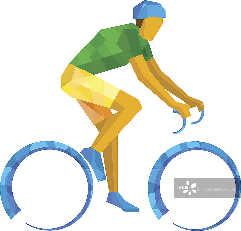 矢量插图-公路自行车，骑自行车的人图片素材