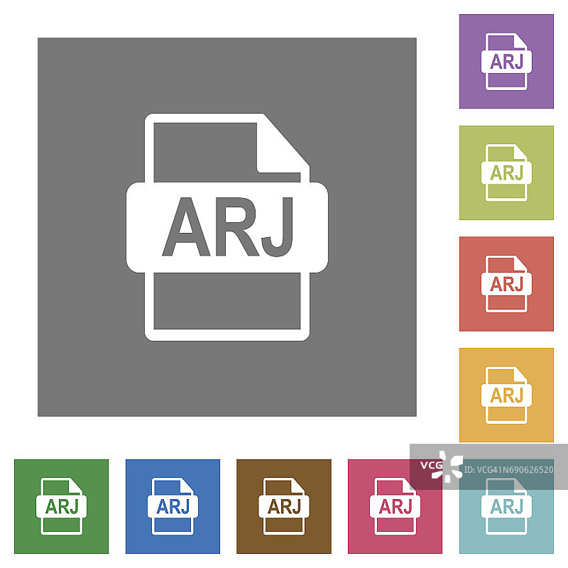 ARJ文件格式的方形平面图标图片素材