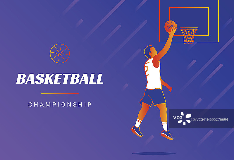 篮球锦标赛宣传横幅封面图片素材