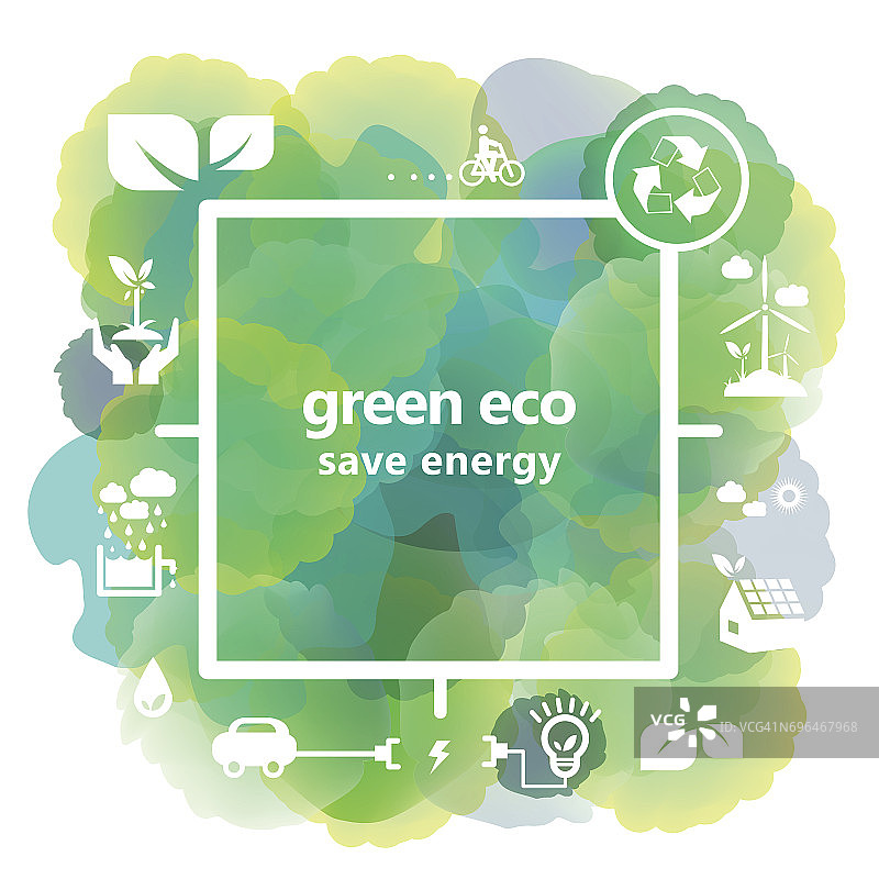 绿色能源和循环概念插图图片素材