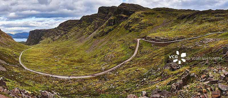 Belach Na Ba山路，苏格兰高地，苏格兰图片素材