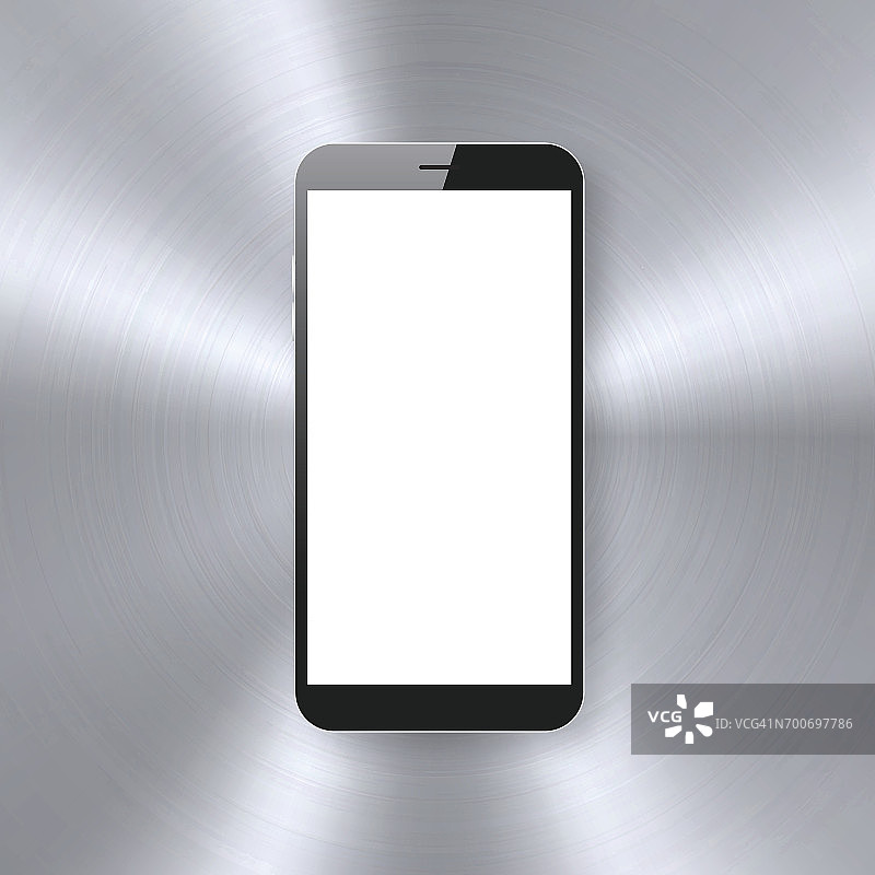 智能手机孤立的金属纹理背景-手机模板图片素材