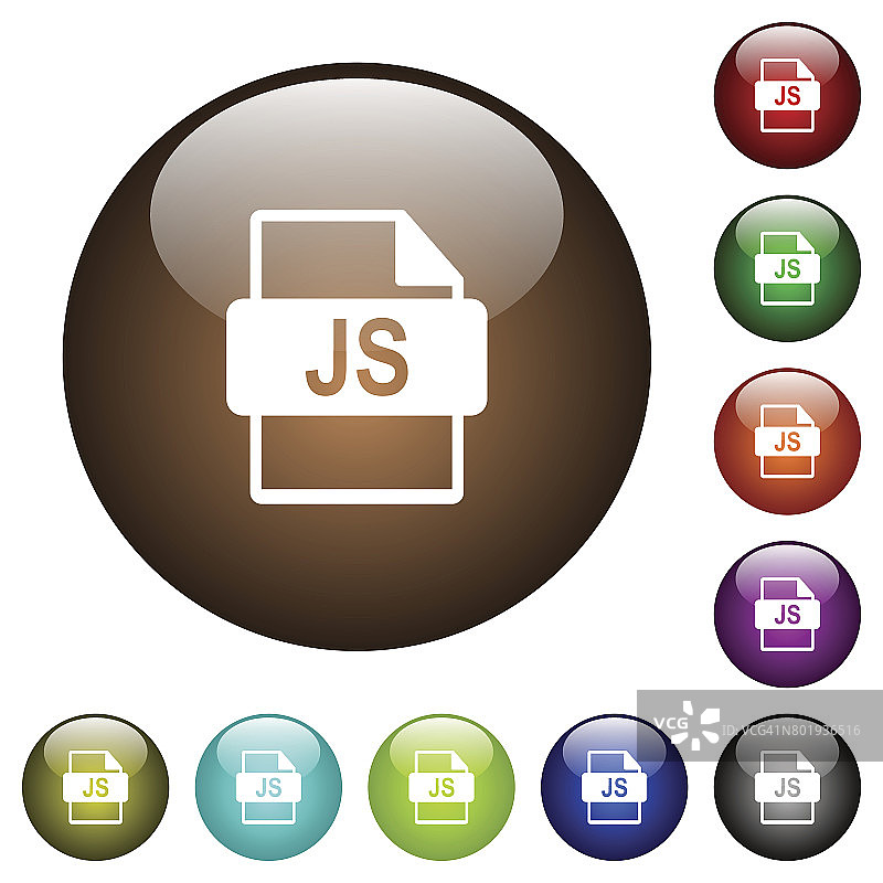 JS文件格式彩色玻璃按钮图片素材