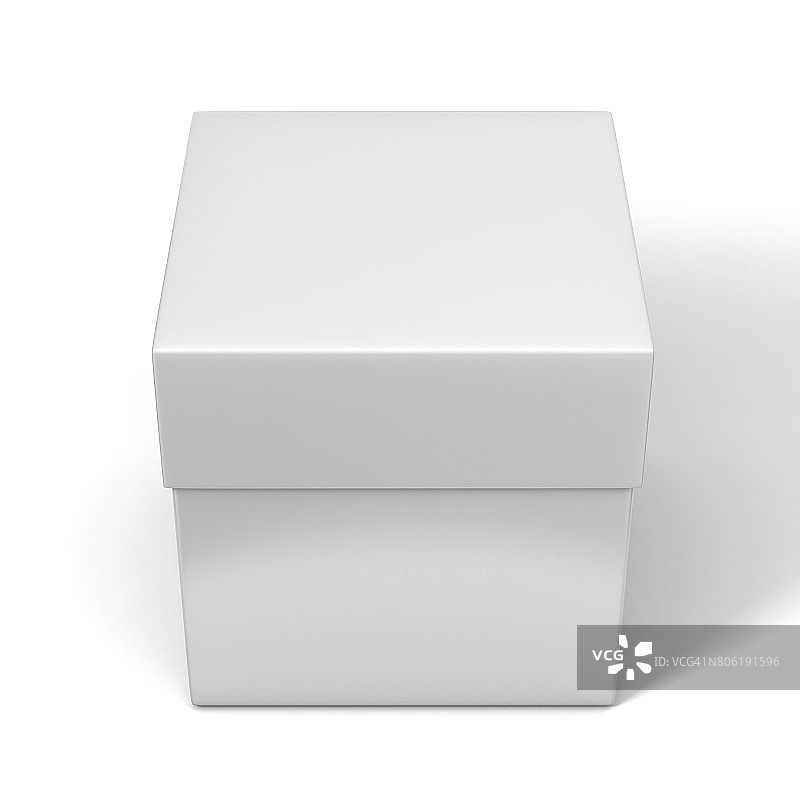 白空白薄空白纸硬纸板产品包装盒。3 d Illustratiion图片素材