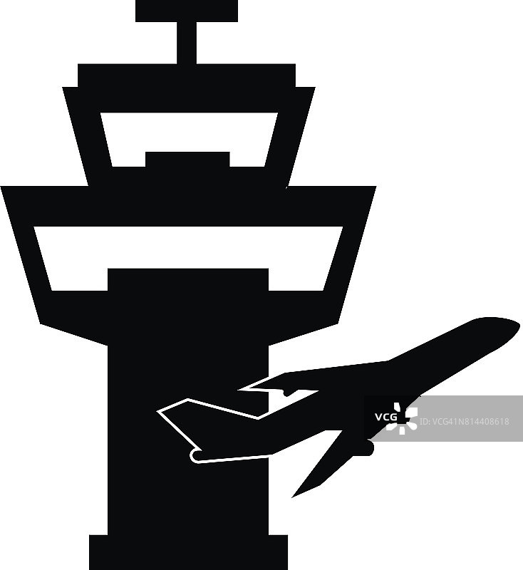 机场交通管制塔单一图标图片素材