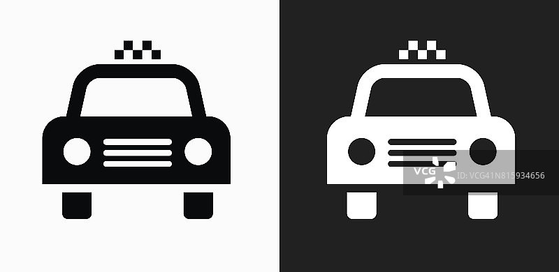 出租车图标上的黑色和白色矢量背景图片素材