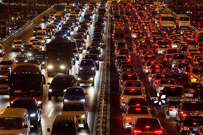 北京交通堵塞图片素材