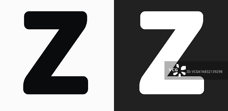 字母Z图标上的黑色和白色矢量背景图片素材