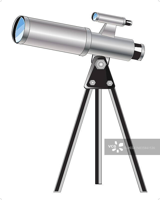 白色背景上的望远镜图片素材