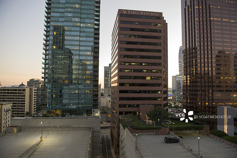 建筑在洛杉矶市中心，加利福尼亚州，美国图片素材
