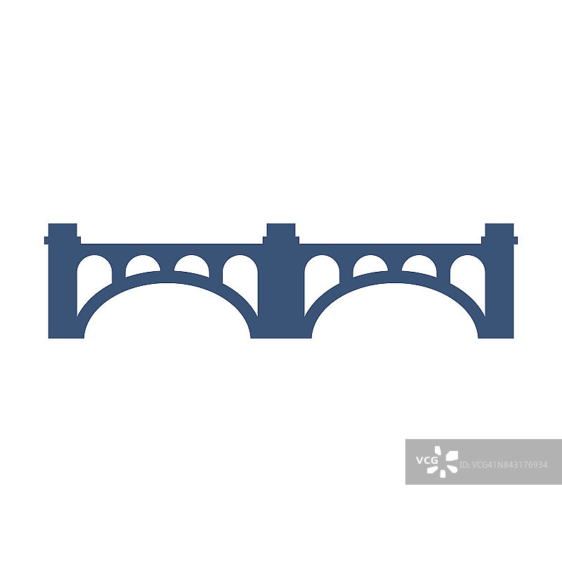 拱桥与柱剪影矢量插图图标孤立图片素材