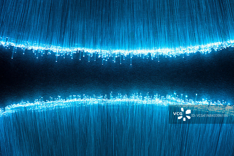 蓝色光纤拱门对面图片素材
