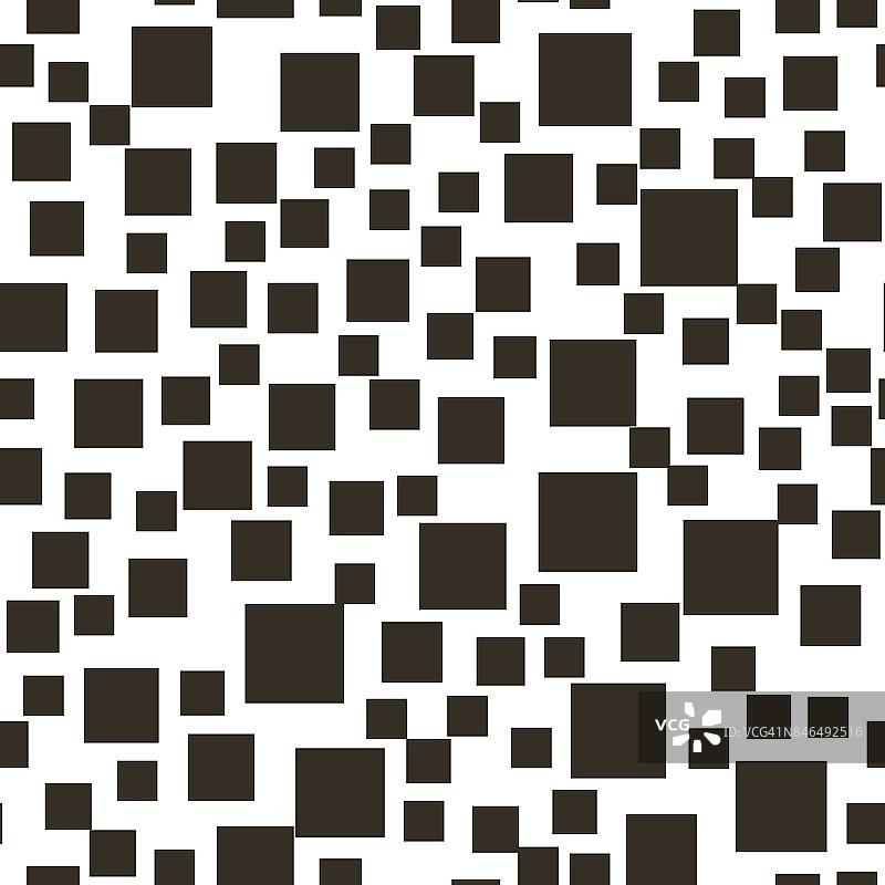 无缝模式与黑色方块。向量的背景。图片素材