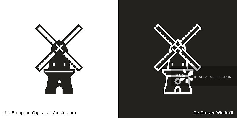 德古耶风车， 阿姆斯特丹图片素材