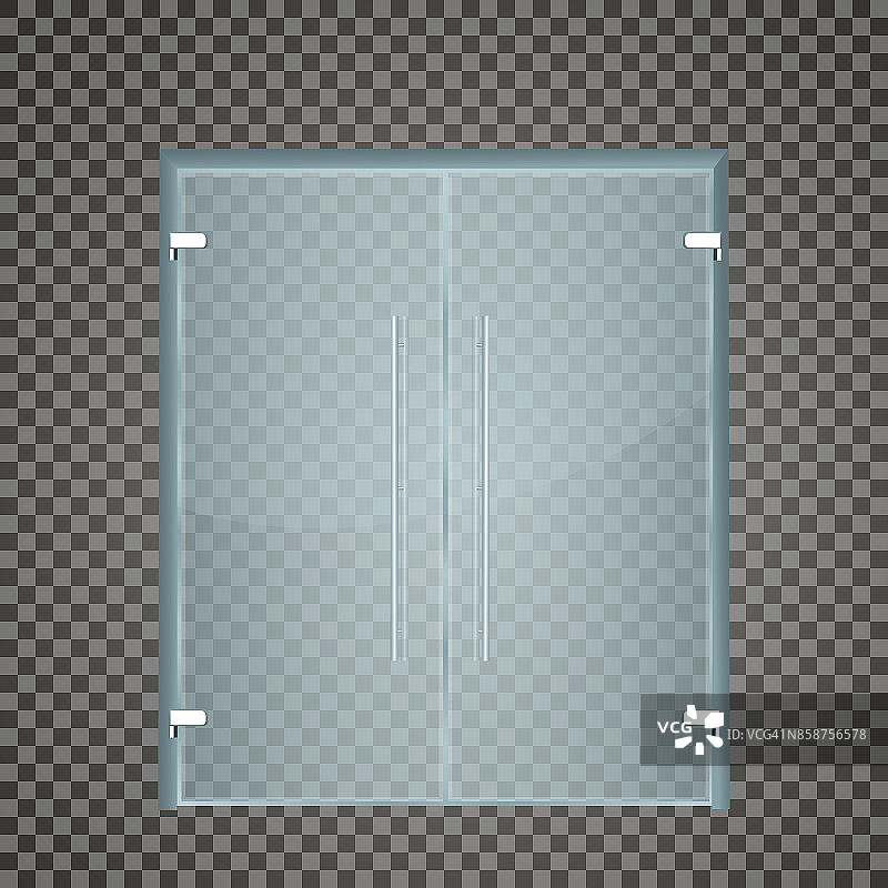 玻璃门隔离在透明背景上。矢量图图片素材