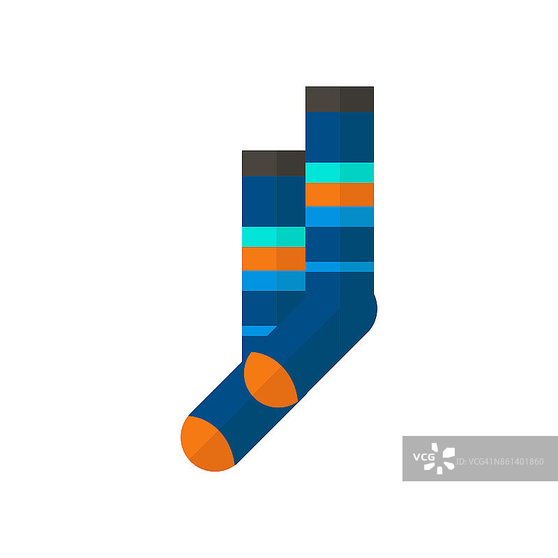 冬季运动的袜子图标。滑雪和滑板运动服装图片素材